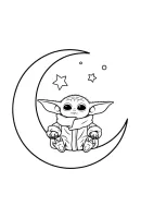 Baby Yoda kleurplaat 15